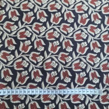 Preview: Bagru Hand Block Print aus Indien – TULIPS